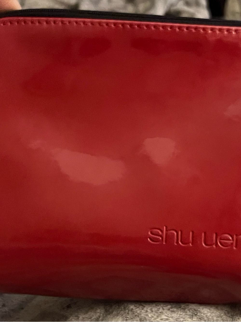 Shu Uemura Glossy Red Patent Cosmetic Pouch